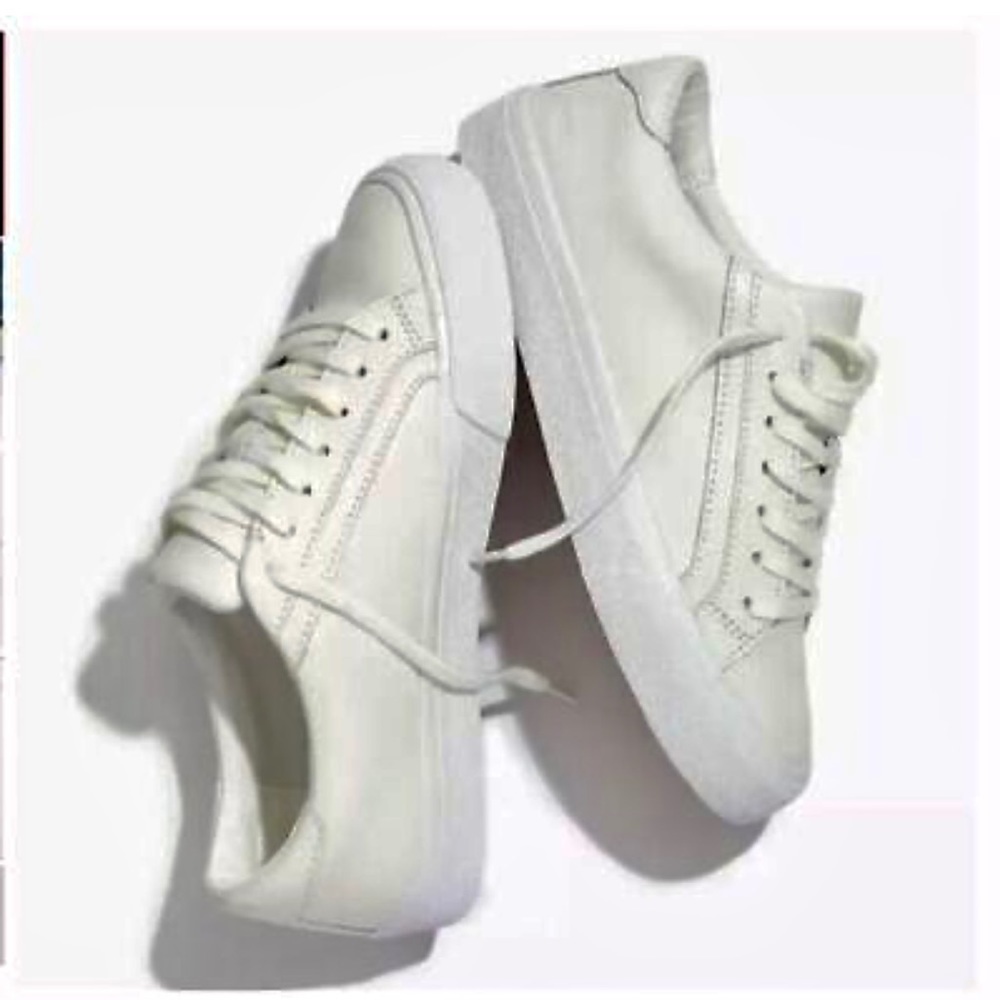 Madewell Sidewalk Low Top Sneakers White Leather women’s size 5
